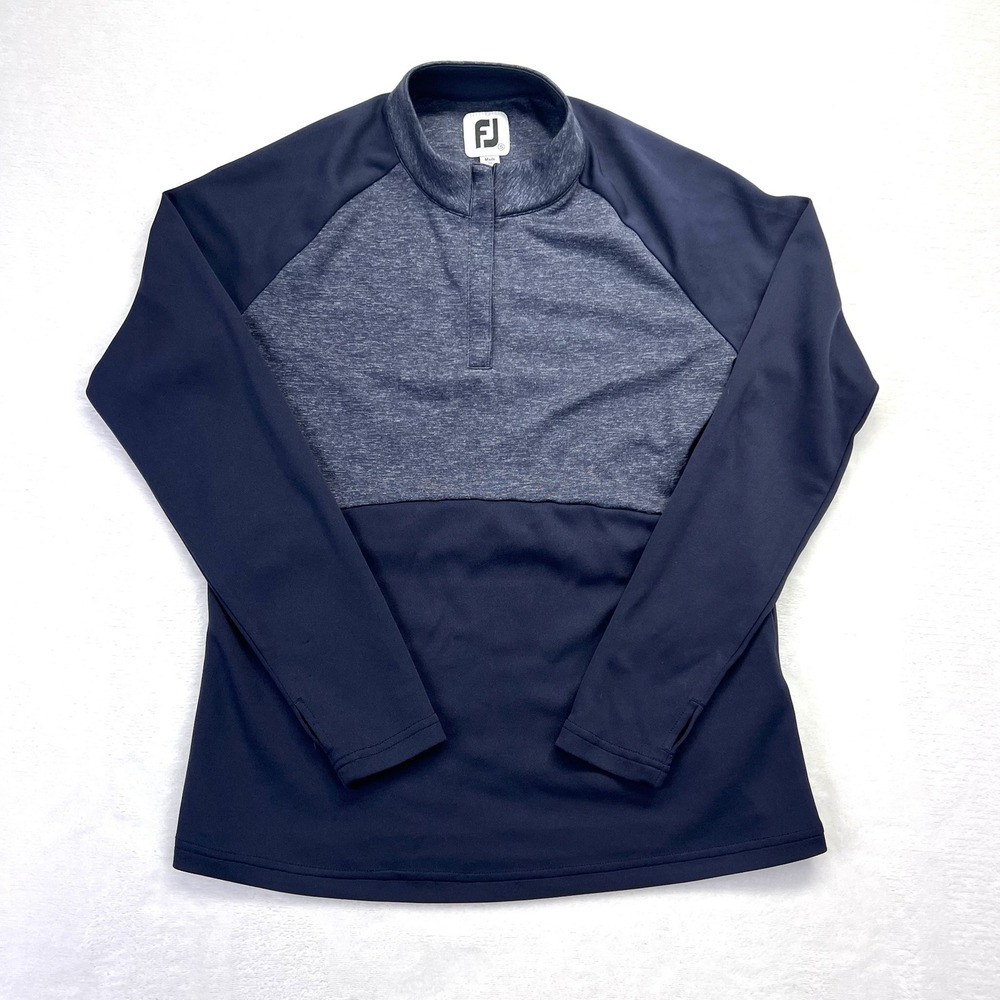 FootJoy Quarter Zip Pullover Womens Small Navy Blue Heathered Golf Activewear